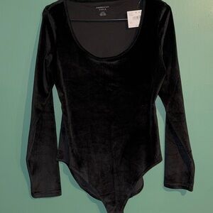 American Apparel Black Velvet Bodysuit